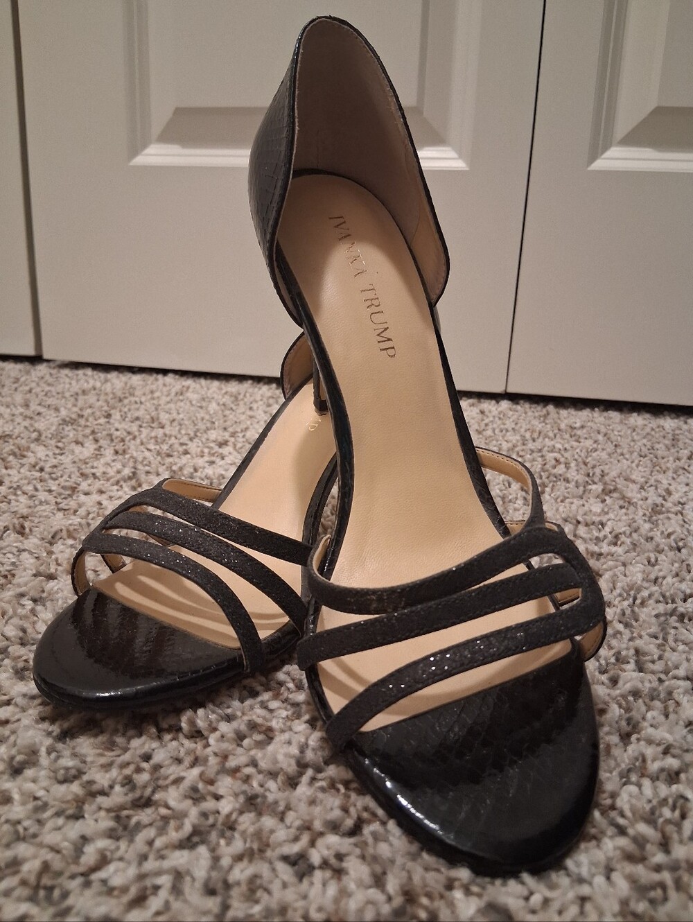 Ivanka Trump Black Strappy D'Orsay Sandals